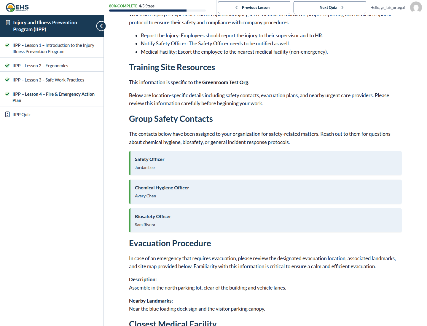 Real IIPP lesson showing live group data